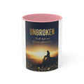 Unbroken Faith Accent Mug — Inspirational Christian Coffee Cup with 'Faith kept me, Grace carried me'