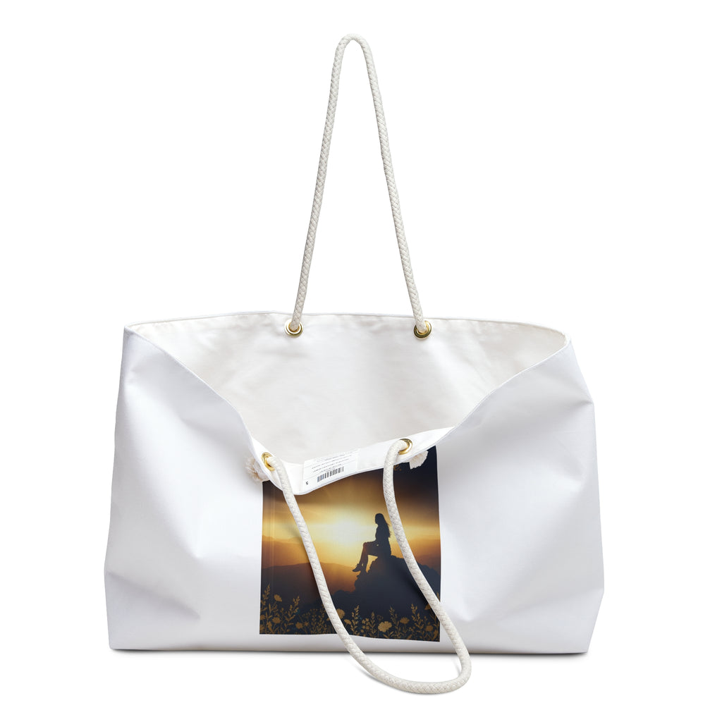 Unbroken Inspirational Weekender Bag — Motivational Travel Tote with Sunset Silhouette