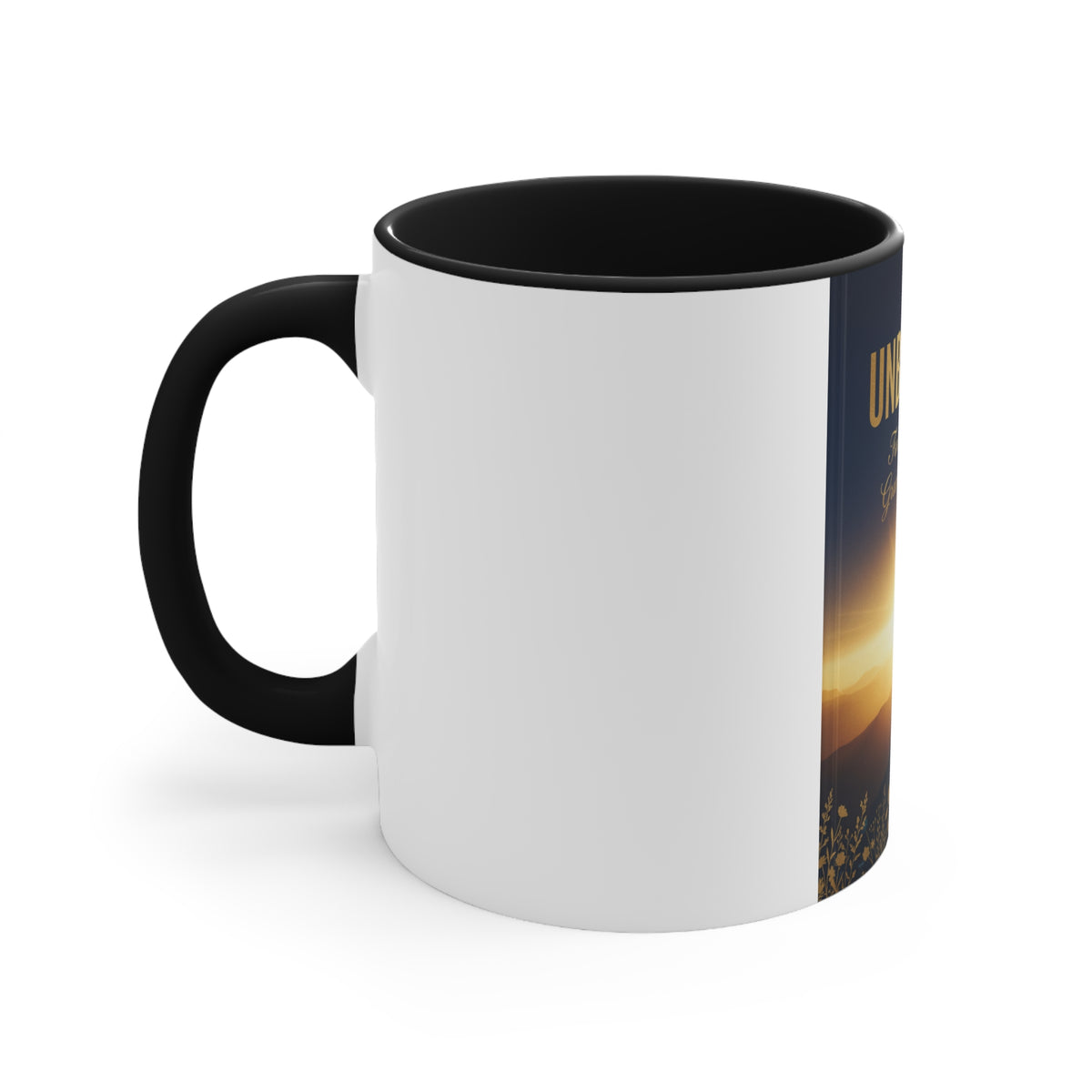 Unbroken Faith Accent Mug — Inspirational Christian Coffee Cup with 'Faith kept me, Grace carried me'