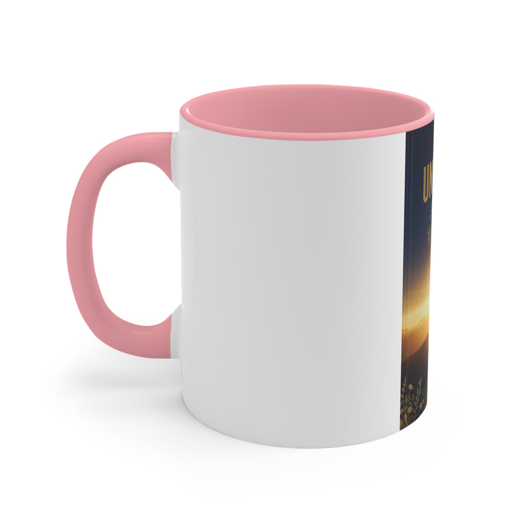 Unbroken Faith Accent Mug — Inspirational Christian Coffee Cup with 'Faith kept me, Grace carried me'