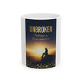 Unbroken Ceramic Mug – Faith Kept Me. Grace Carried Me.