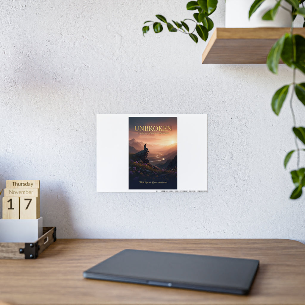 Unbroken Inspirational Gloss Poster — Mountain Sunrise Faith Wall Art