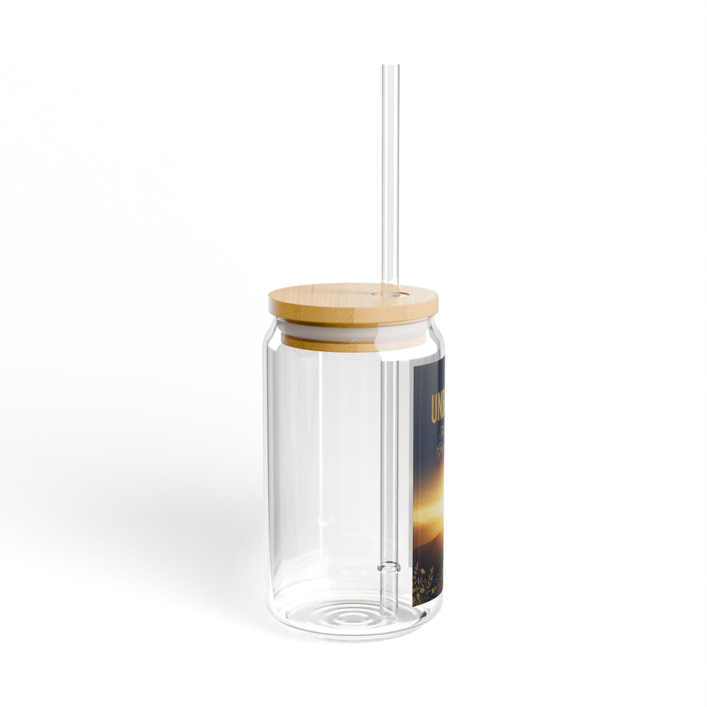 Unbroken Inspirational Sipper Glass – 16oz Motivational Travel Tumbler with Bamboo Lid