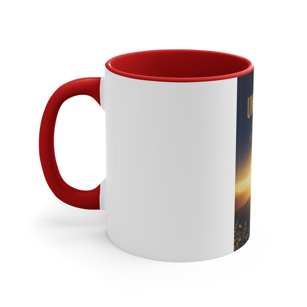 Unbroken Faith Accent Mug — Inspirational Christian Coffee Cup with 'Faith kept me, Grace carried me'